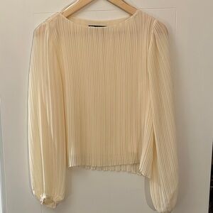 Zara Cream Pleated Blouse